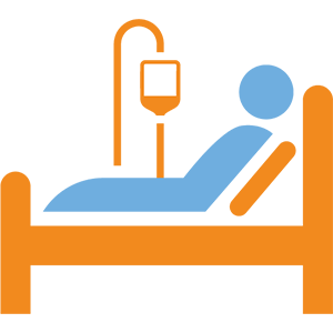 Patient in hospital bed icon