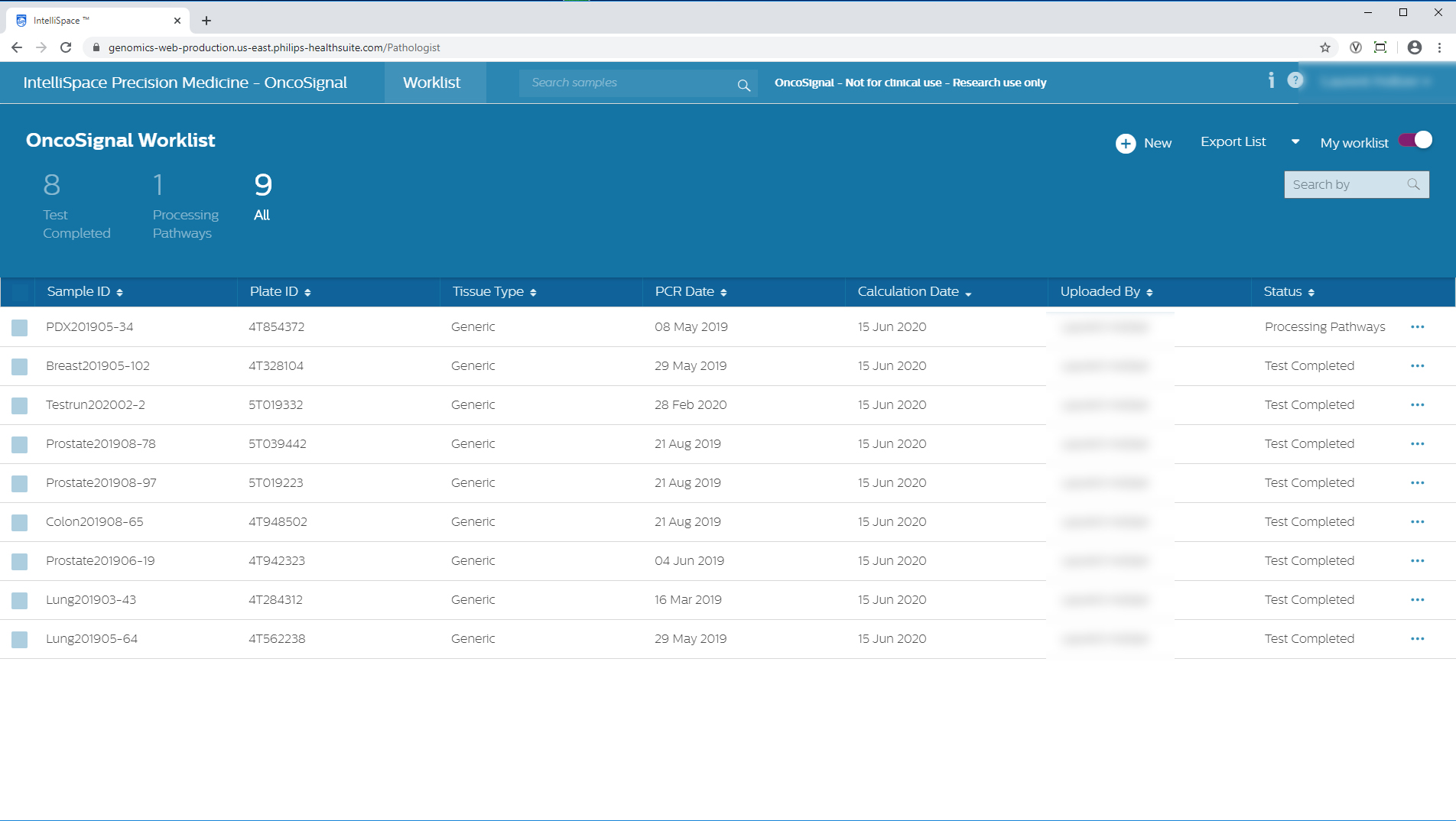 OS worklist printscreen portal