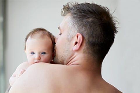 father with baby