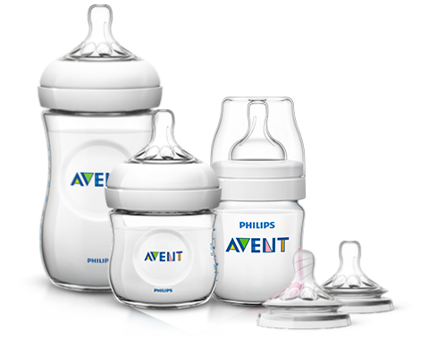 Модельный ряд бутылочек Philips Avent: бутылочки с антиколиковой системой и бутылочки серии Natural с сосками