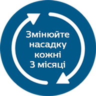 Піктограма заміни насадки для щітки кожні 3 місяці