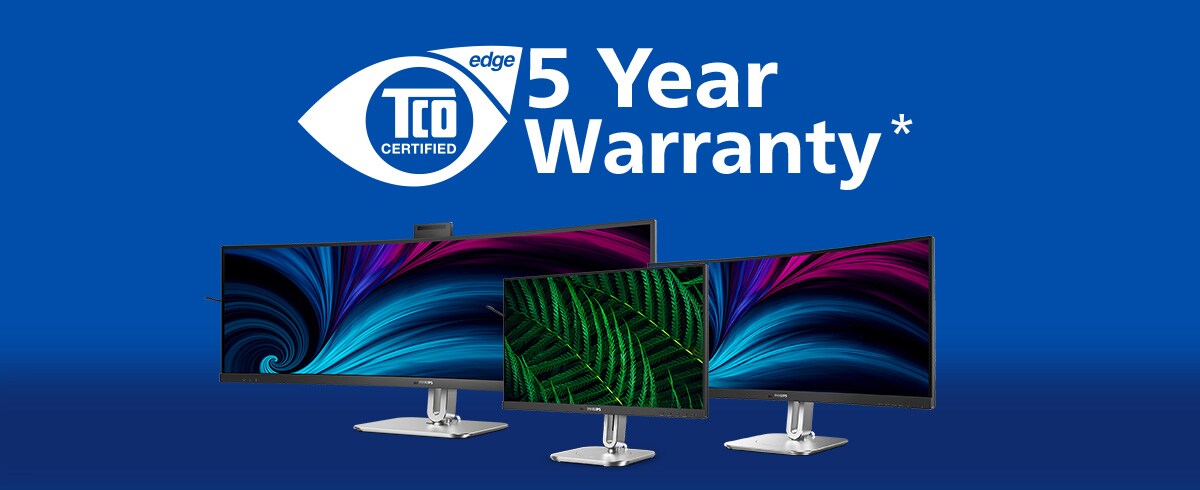 Сертифіковані TCO монітори Philips та п’ятирічна гарантія.