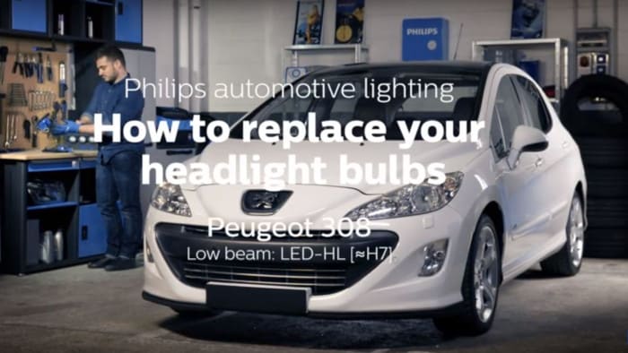 Как заменить лампы в фарах Peugeot 308
