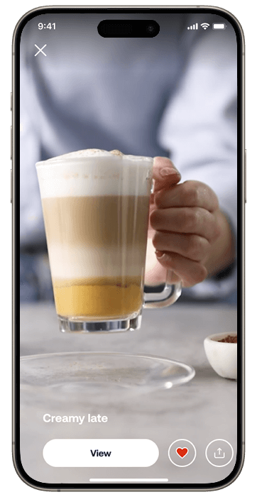 Смартфон з екраном HomeID із рецептом приготування кави