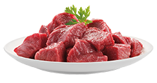 Beefcubes on a plate